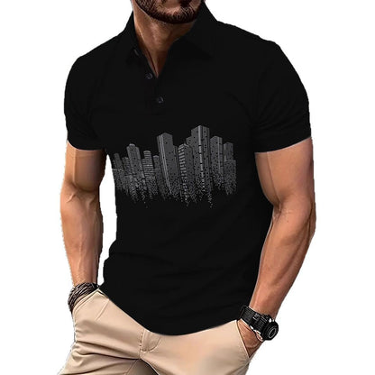 Herren Poloshirt Berlin Muster Modern Stadtlook