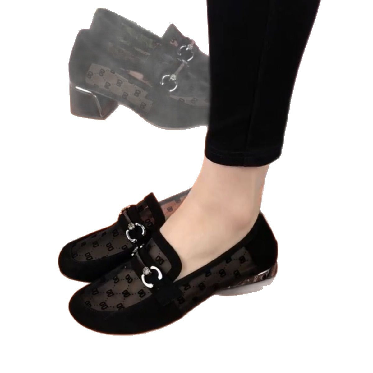 Damen Halbschuhe Hochzeitsschuhe Spitze Blockabsatz Elegant