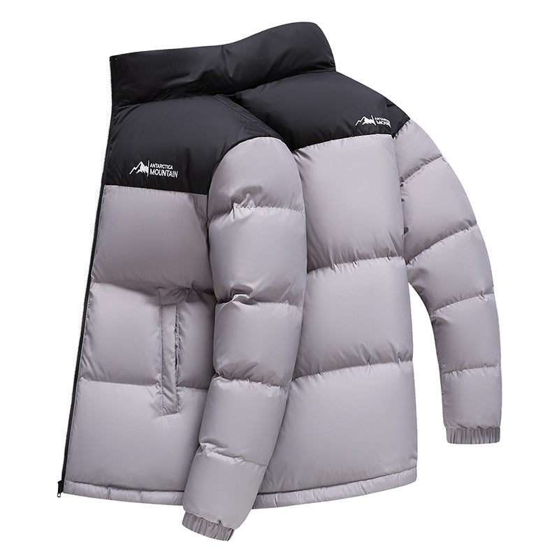 Herren Winterjacke Steppjacke Warm Isoliert Schwarz