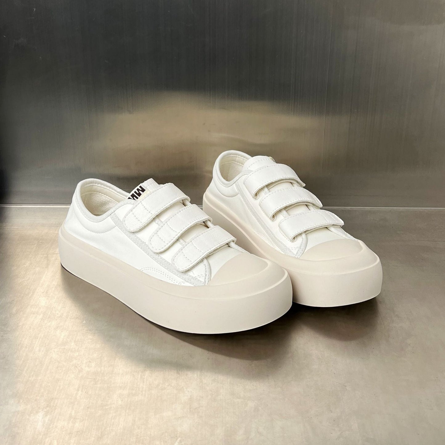 Damen Plateau Sneaker Hoch Bequem Klettverschluss