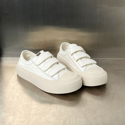 Damen Plateau Sneaker Hoch Bequem Klettverschluss