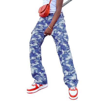 Herren Camo Cargo-Hose Militär-Style Grüün