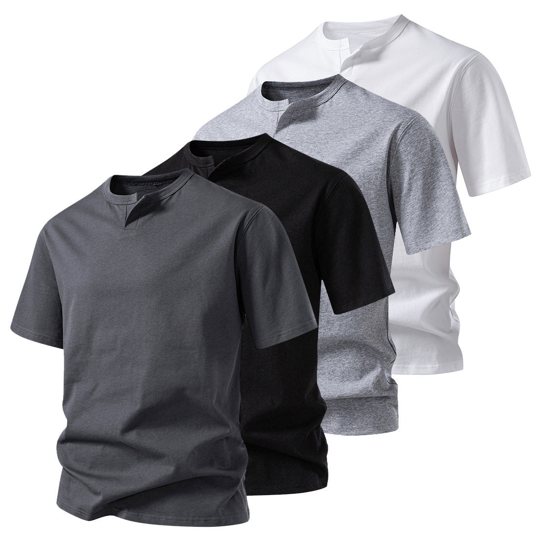 Herren T-Shirt Kurzarm Moderner Kragen Trendy - BerlinGlamour