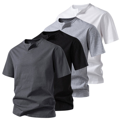 Herren T-Shirt Kurzarm Moderner Kragen Trendy - BerlinGlamour