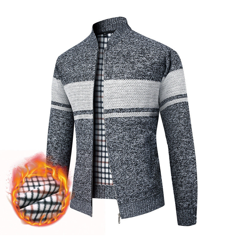 Herren Strickjacke Modern Stehkragen Warm