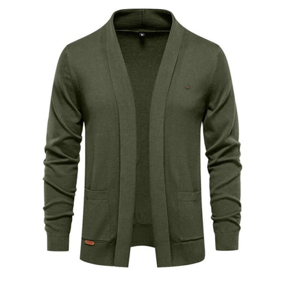 Herren Cardigan V-Ausschnitt Lässig Grau Modern