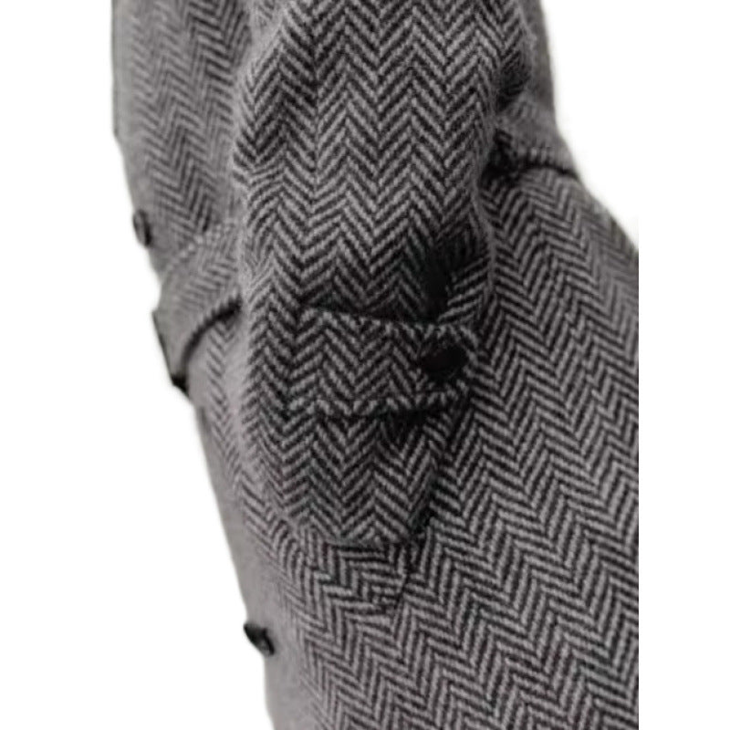 Maßgeschneiderter Herren Wollmantel Elegent Schwarz