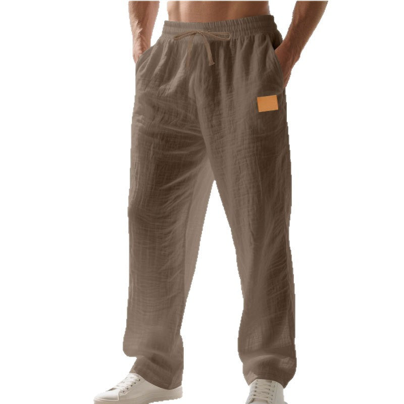Herren Sommerhose Leicht Leinen Bequem Luftig
