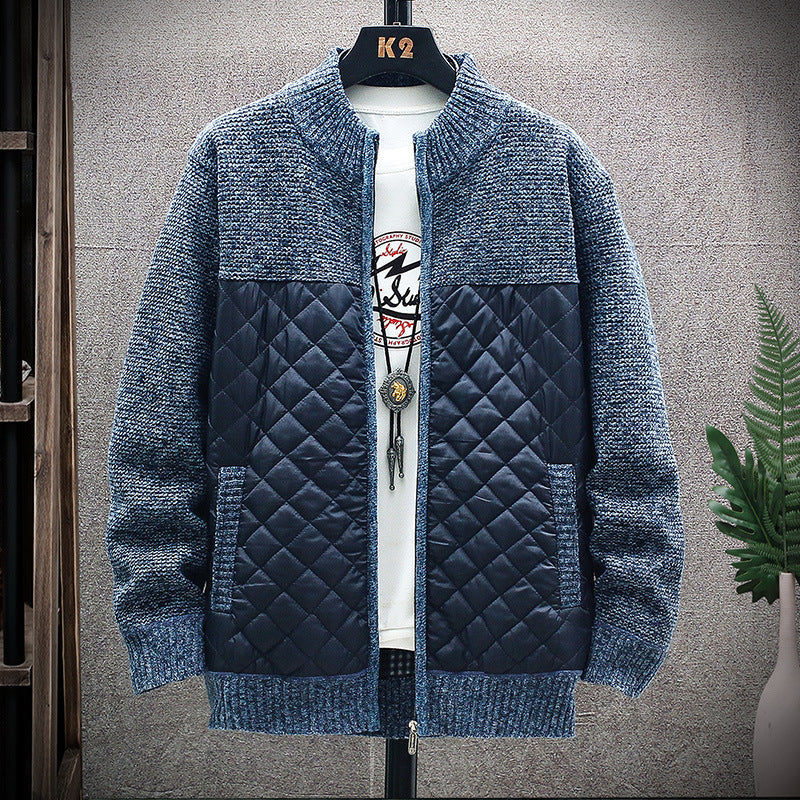 Herren Steppjacke Sportlich mit Strickärmeln