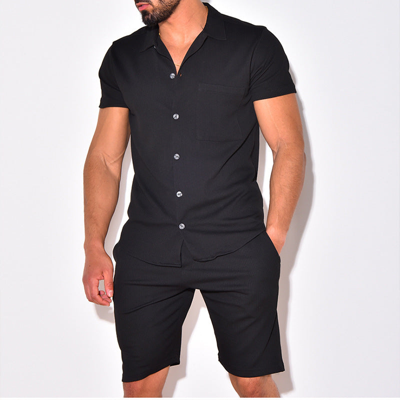 Herren Kurzarm-Shirt-Set Modern Elegant Slimfit