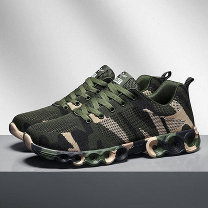 Damen Sneaker Sport Camouflage Laufschuhe Komfort Sohle