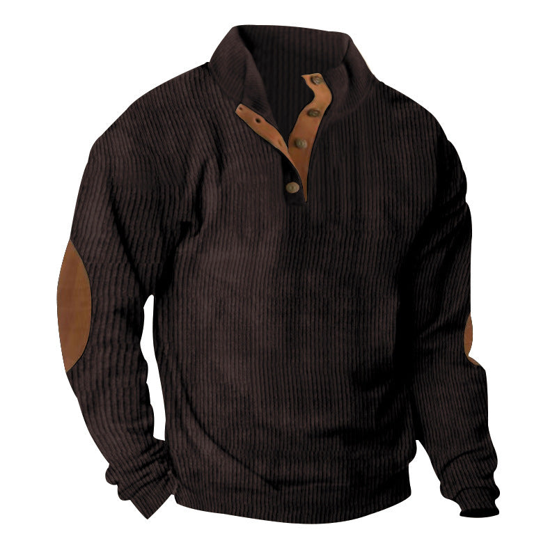 Herren Pullover Strukturiert Lederapplikationen Modern