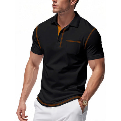 Herren Poloshirt Modern Kragen Kontrastfarben