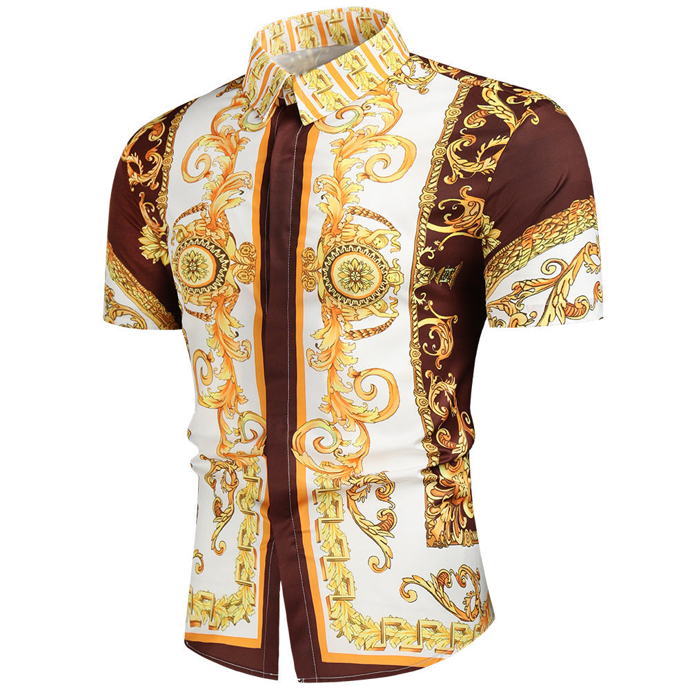 Herren Kurzarmhemd Barock Design Elegant Berlin