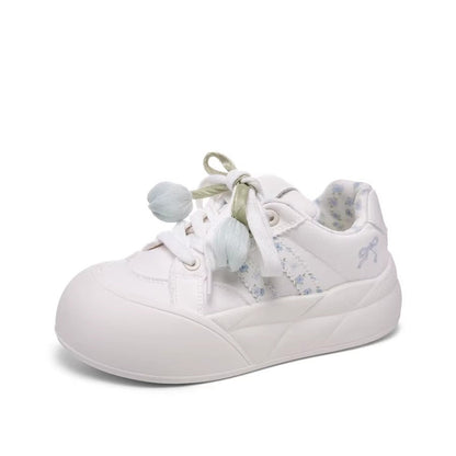 Damen Sneaker Bequem Floral Schnürsenkel