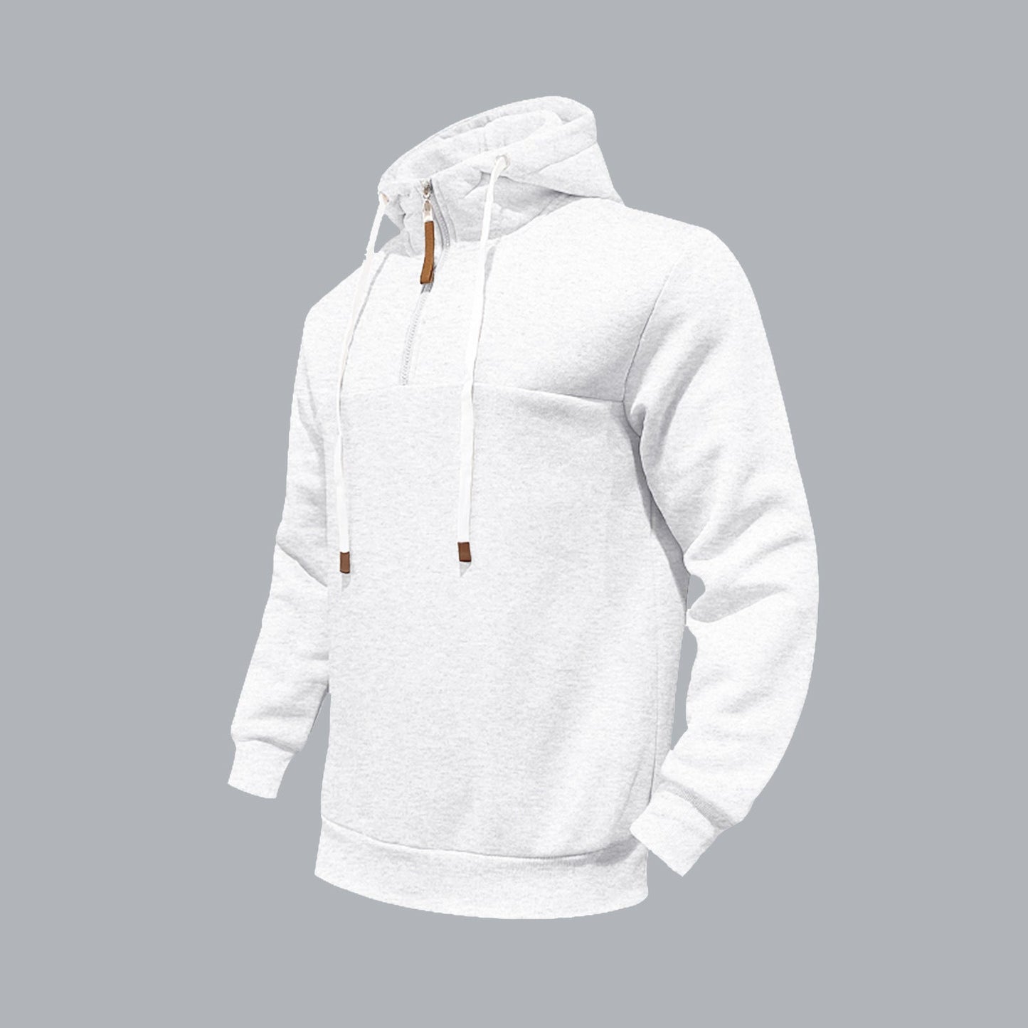 Herren Kapuzenpullover Halbzipper Taschen Funktionell Schwarz
