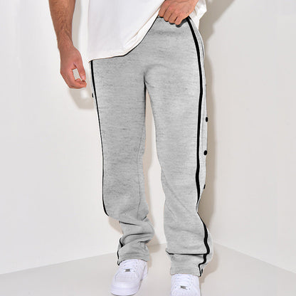 Herren Sweatpants Bequem Mit Druckknöpfen Seitenstreifen