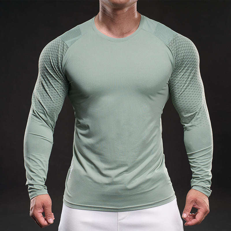 Herren Sportshirt Langarm Atmungsaktiv Funktionsshirt Mesh