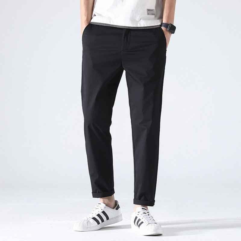 Herren Chino Hose Bequem mit elastischem Bund und Seiten Taschen