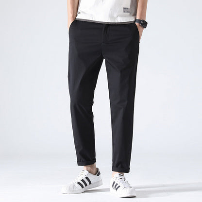 Herren Chino Hose Bequem mit elastischem Bund und Seiten Taschen