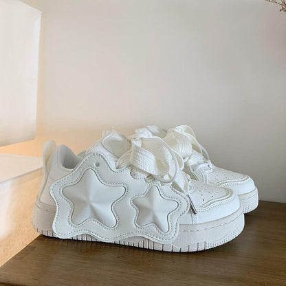 Damen Sneaker Sternen-Design Bequem Polsterung