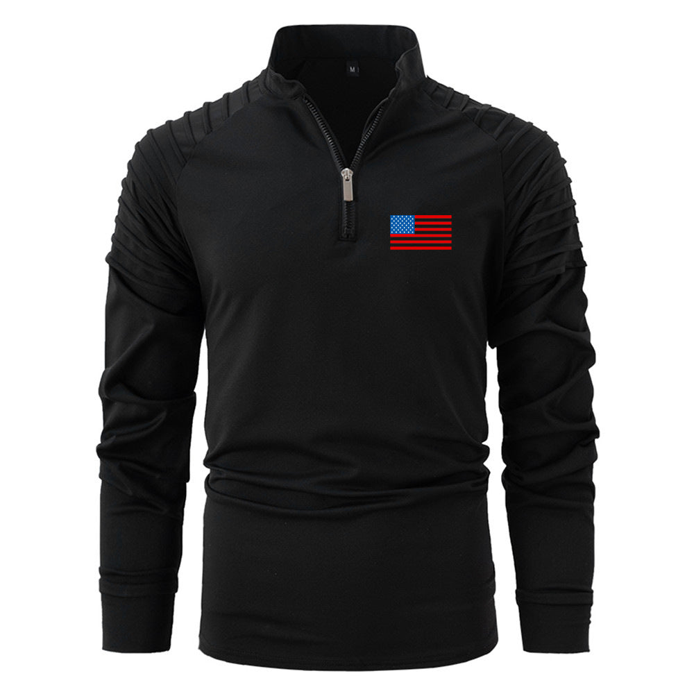 Herren Sportoberteil Reißverschluss Funktionsshirt Modern