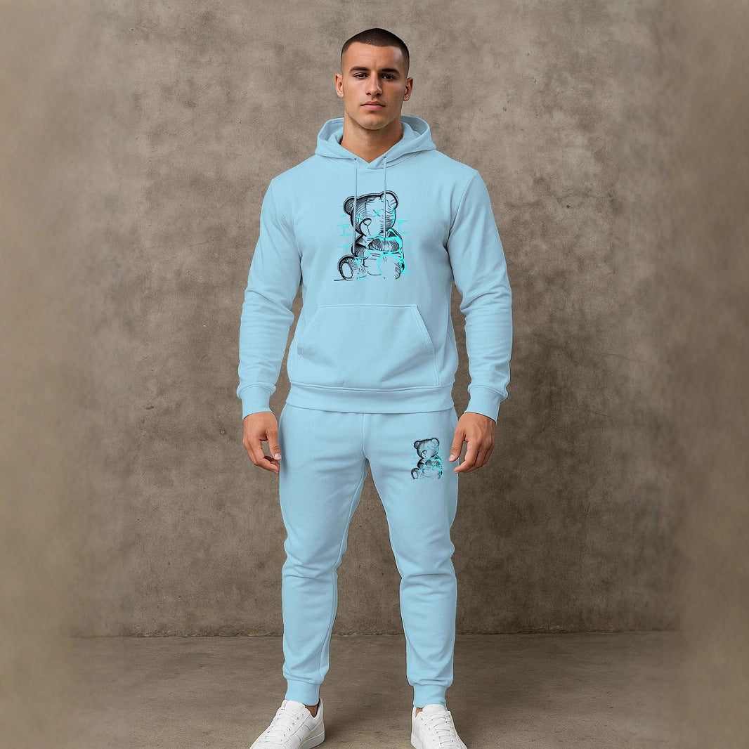 Herren Hoodie Set mit Jogginghose Trendig Grafikdruck Berlin Style - BerlinGlamour