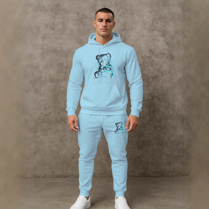 Herren Hoodie Set mit Jogginghose Trendig Grafikdruck Berlin Style - BerlinGlamour