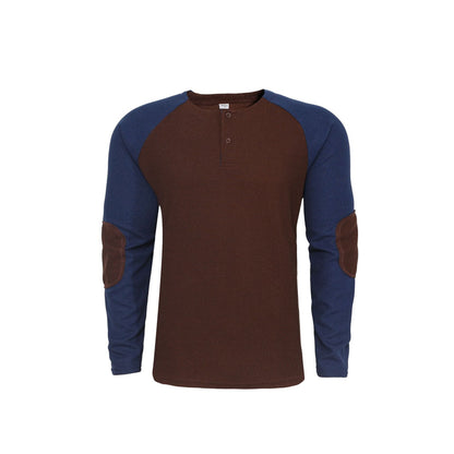 Herren Langarmshirt Modern mit Kontrastfarben und Raffung