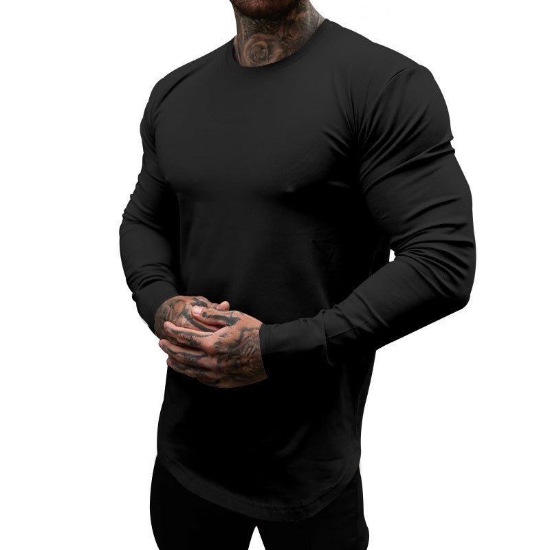 Herren Langarmshirt Weich Baumwolle Modern Rundhals
