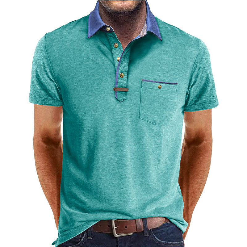 Herren Polo-Shirt Moderner Kragen Slim Fit