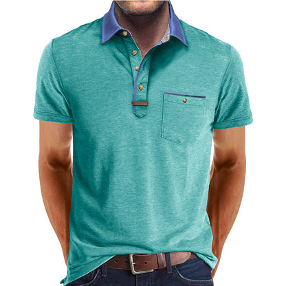 Herren Polo-Shirt Moderner Kragen Slim Fit