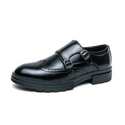 Damen Monk-Schuhe Elegantes Design Leder Schwarz