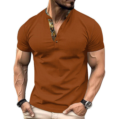 Herren Kurzarmshirt Modern mit Stehkragen Berlin Style