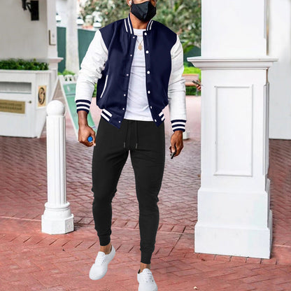 Herren Collegejacke Trendig Elastisch Mit Taschen