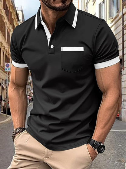 Herren Polo-Shirt Modern KontrastkragenSlim Fit