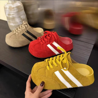 Damen Clogs Sportlich Wildleder Schnürung Klassisch