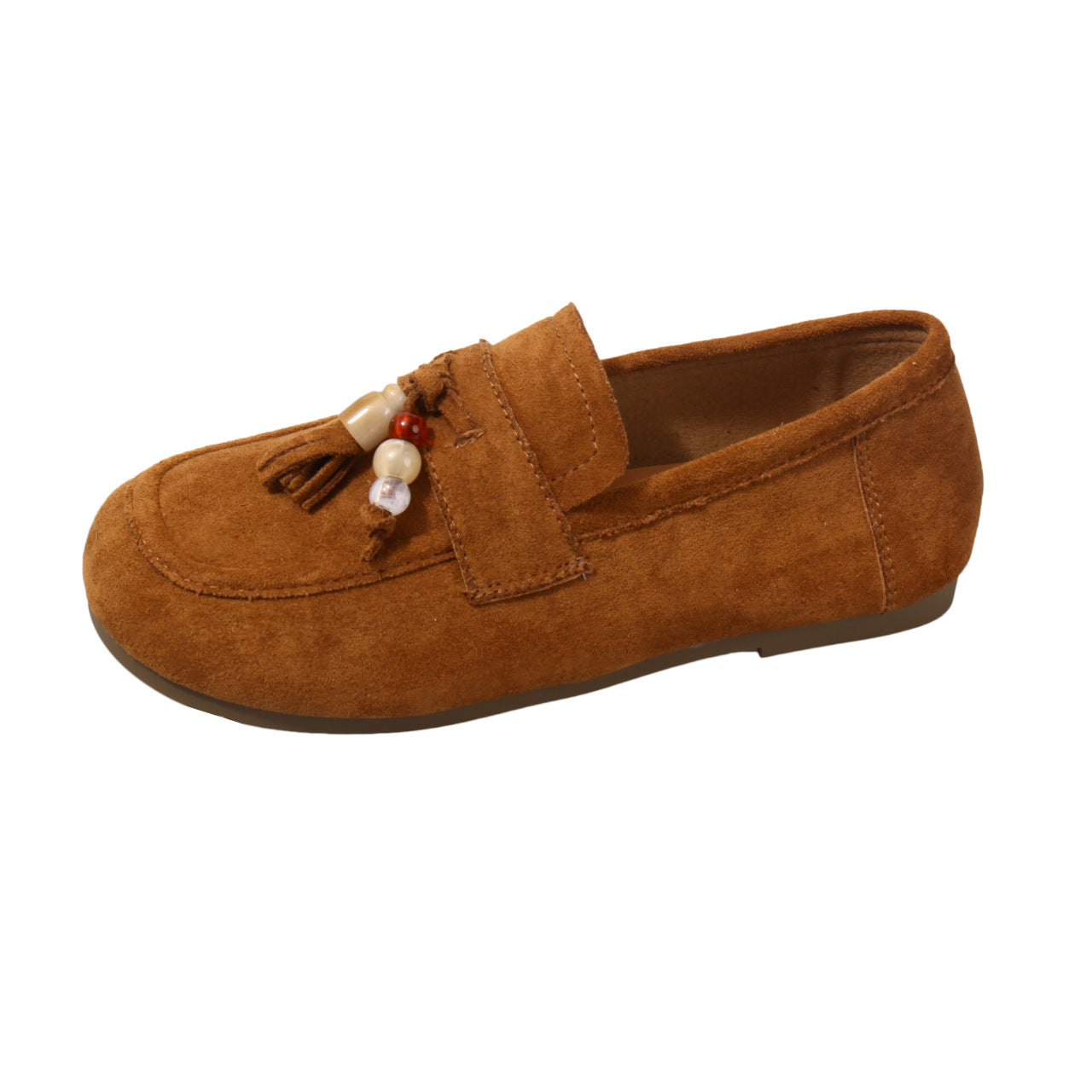 Damen Mokassins Quasten Perlen Schuhe Modisch