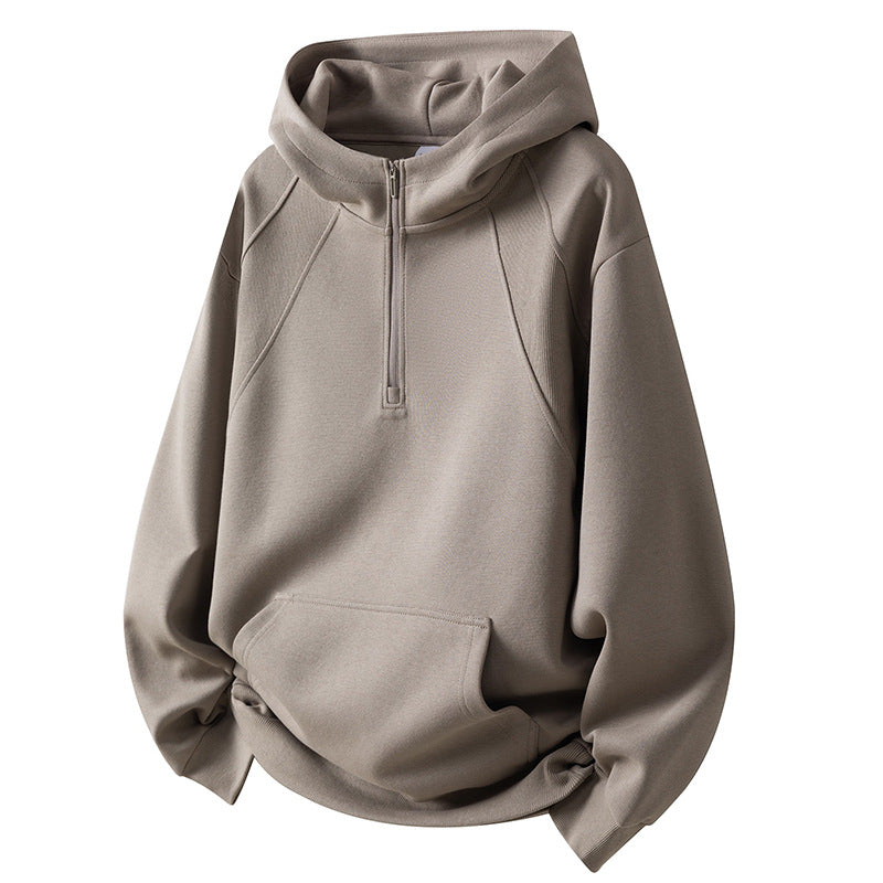 Herren Fleece Hoodie Sportlich Halbzipp Sweatjacke