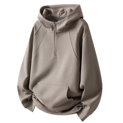 Herren Fleece Hoodie Sportlich Halbzipp Sweatjacke