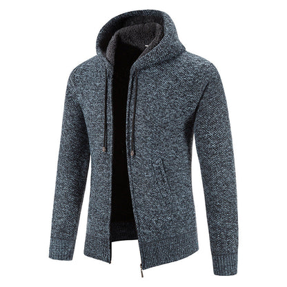 Herren Strickjacke Modern Kapuze Strukturiert Winter