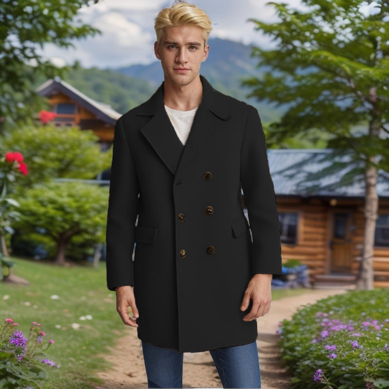 Herren Mantel Doppelreiher Eleganter Schmalzschnitt