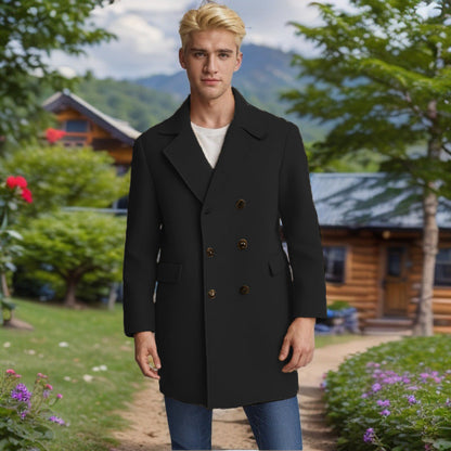 Herren Mantel Doppelreiher Eleganter Schmalzschnitt
