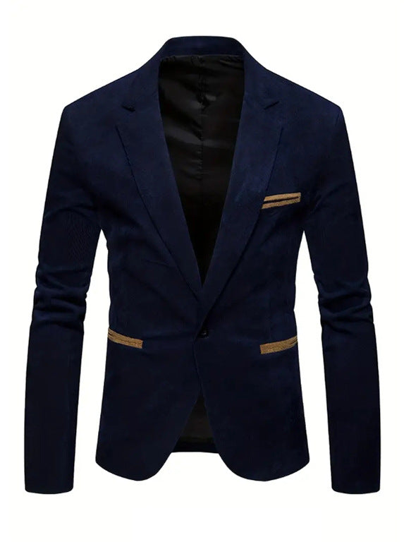 Herren Blazer Wildleder Modisch Strukturiert Schwarz