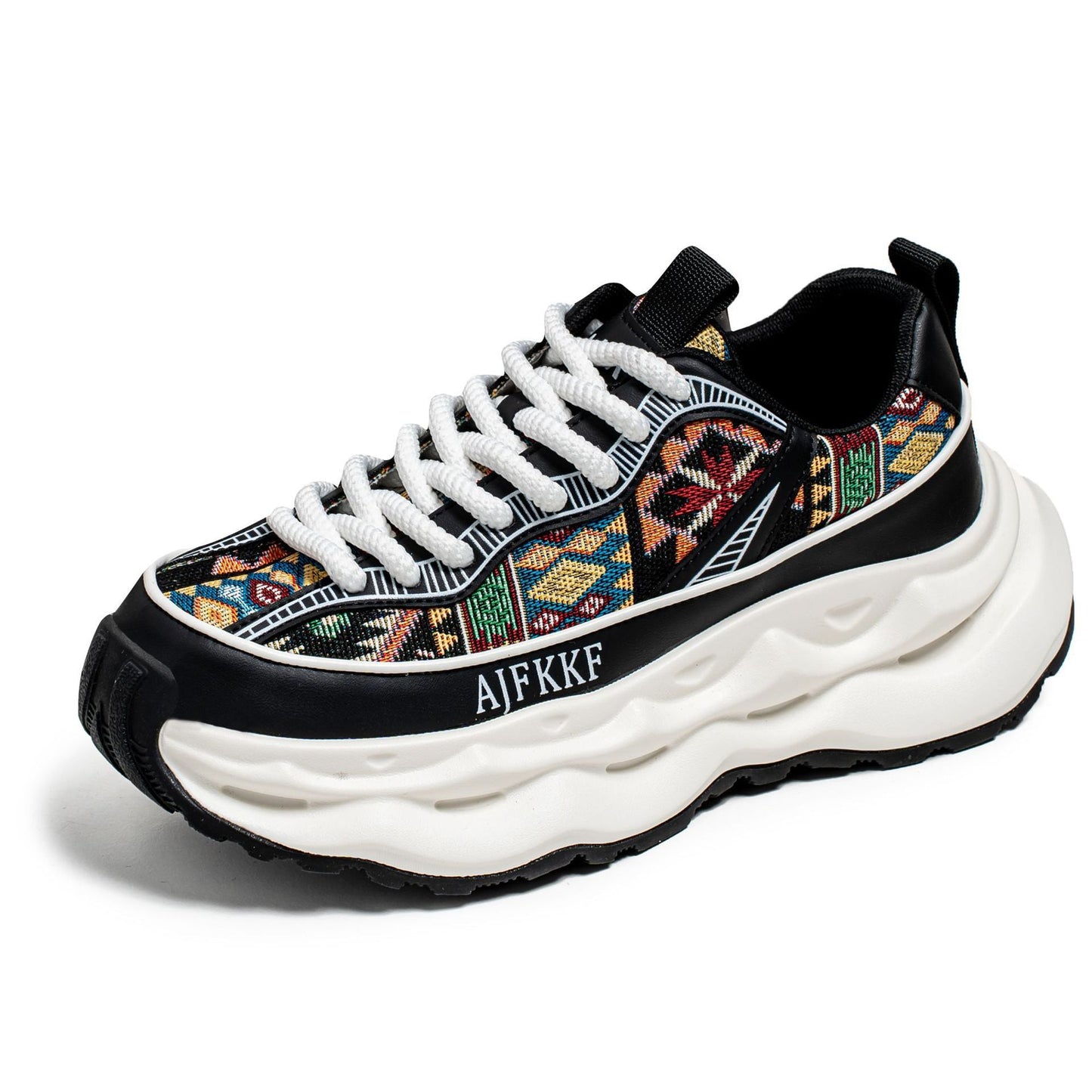 Damen Sneaker Ethno Stil Bequem Dämpfende Sohle