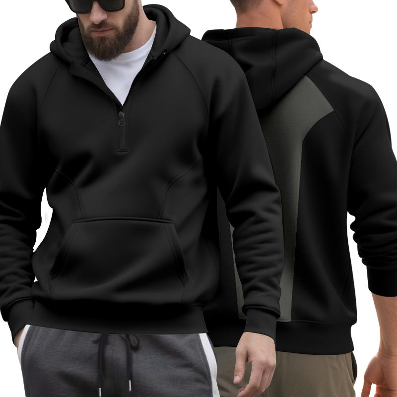 Herren Kapuzensweater Reißverschluss Kängurutasche Sportlich