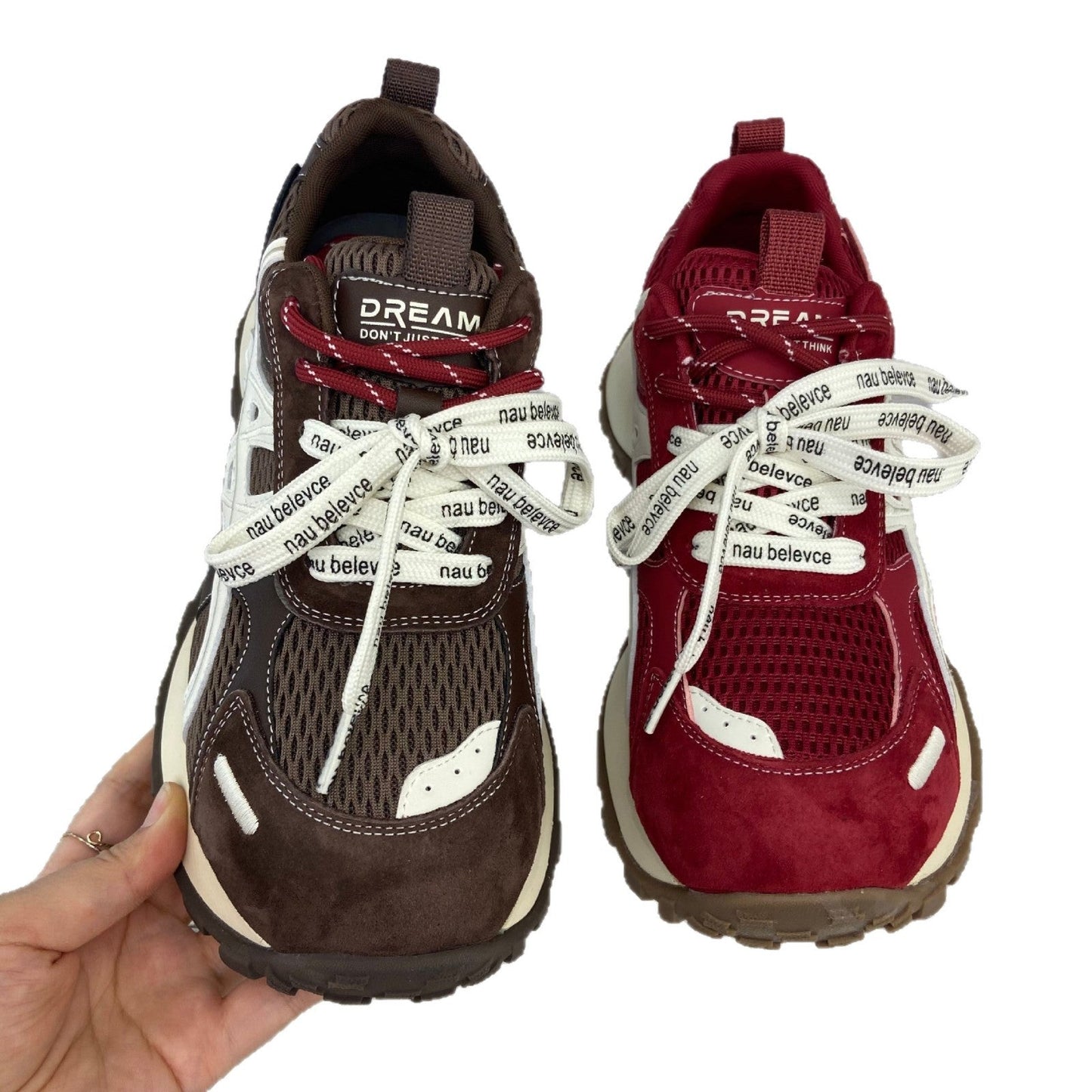 Damen Sneaker Sportlich Plateau atmungsaktiv