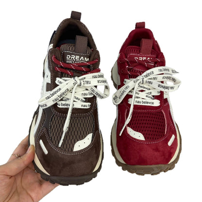 Damen Sneaker Sportlich Plateau atmungsaktiv
