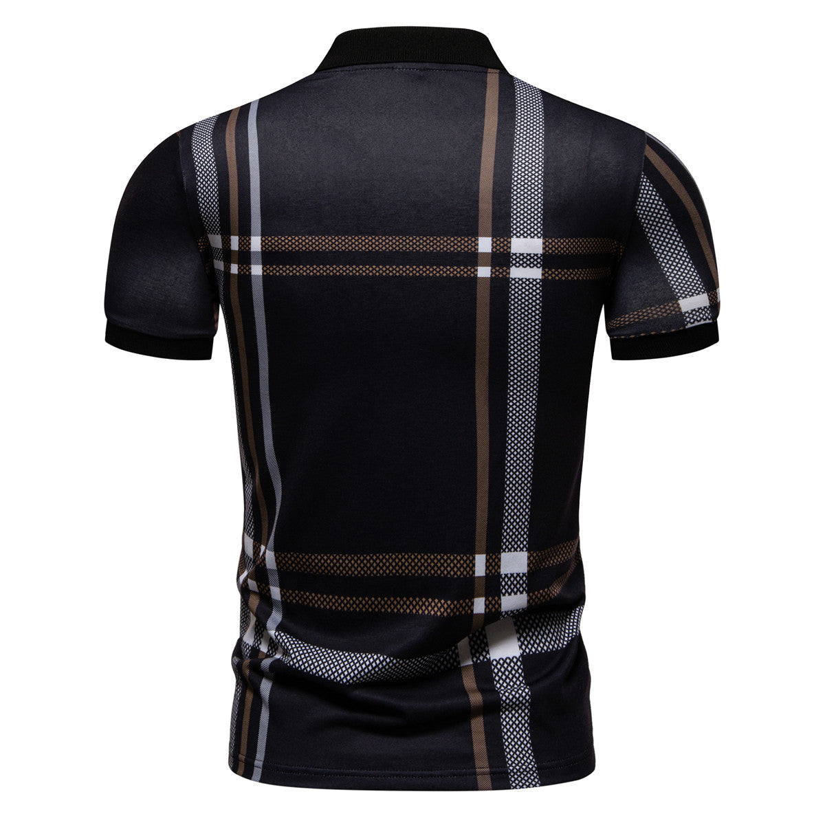 Herren Polohemd Kurzarm Karomuster Elastisch Modern