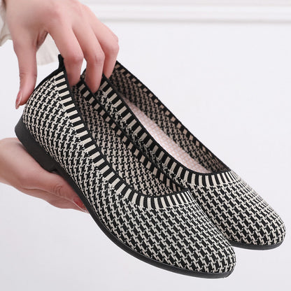 Damen Ballerinas Strick Atmungsaktiv Elegante - BerlinGlamour